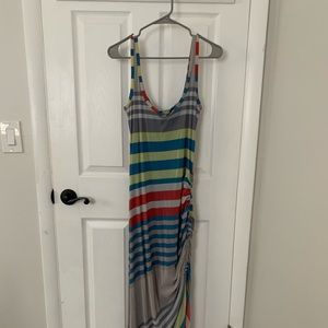 Striped fitted maxi dress